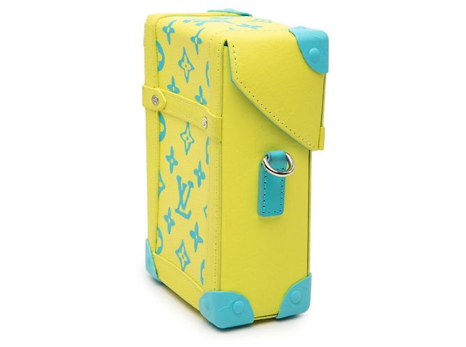 Portafoglio Louis Vuitton Monogram Vertical Trunk Blu Giallo - vista 2