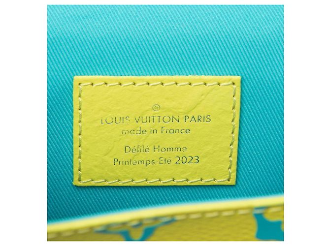 Portafoglio Louis Vuitton Monogram Vertical Trunk Blu Giallo - vista 5