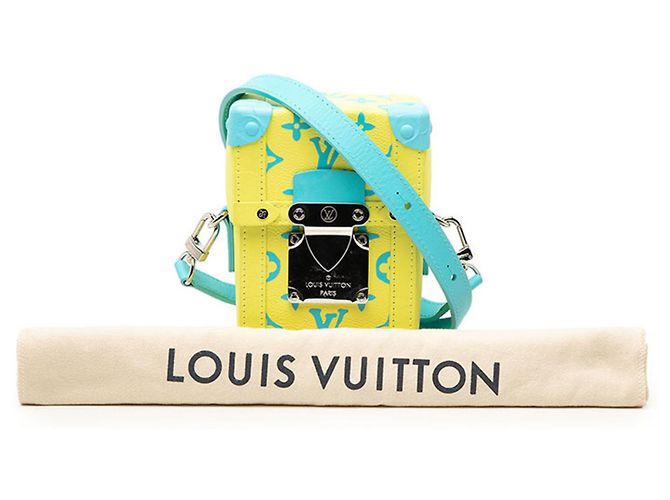 Portafoglio Louis Vuitton Monogram Vertical Trunk Blu Giallo - vista 6