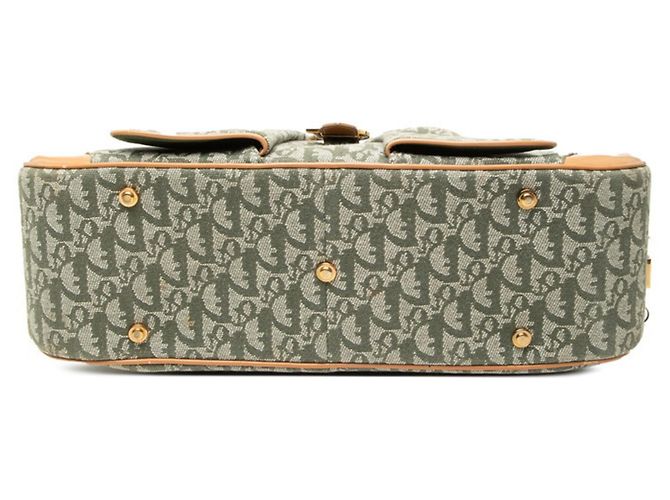 Borsa Trotter Double Saddle Christian Dior Beige Verde - vista 3
