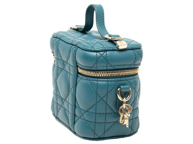 Borsa Vanity Micro Cannage Christian Dior Blu - vista 2