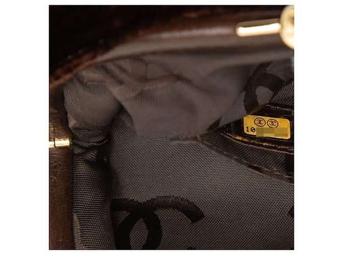 Borsa a mano Mini con chiusura Chanel Coco Mark Brown - view 6