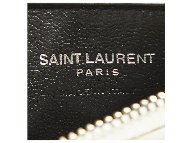 Tarjetero Saint Laurent Cassandra Logo YSL Plata Crudo - vista 8