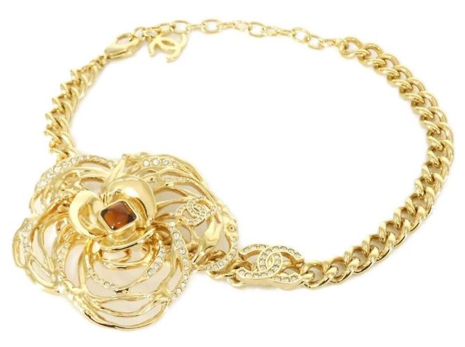 Choker Chanel ABD298 Marrone e Oro con Cristalli D'oro - vista 2