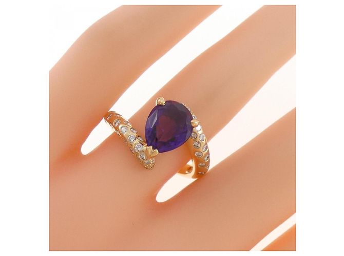 Anello Volute Chanel in oro giallo e ametista - vista 5