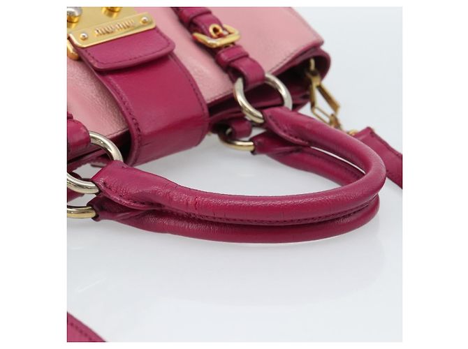 Miu Miu Madras Convertible Lock Leather Medium - vista 7