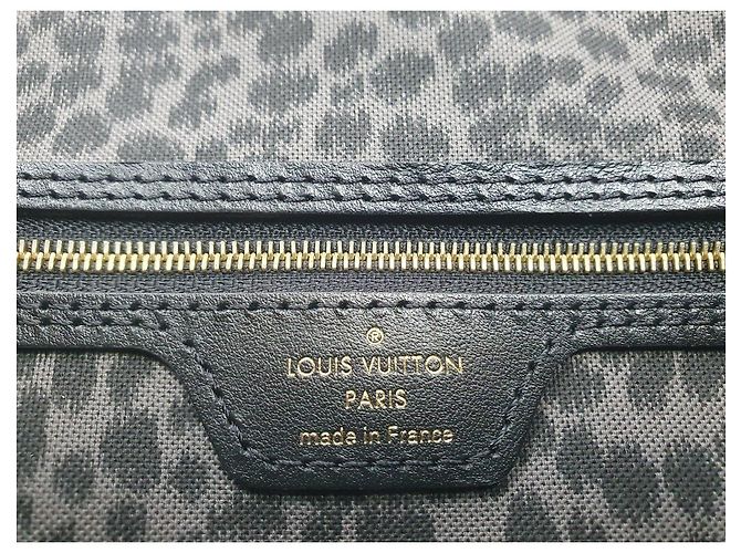 Louis Vuitton Neverfull MM Shopper in pelle Nero Rosa Stampa leopardo - vista 3