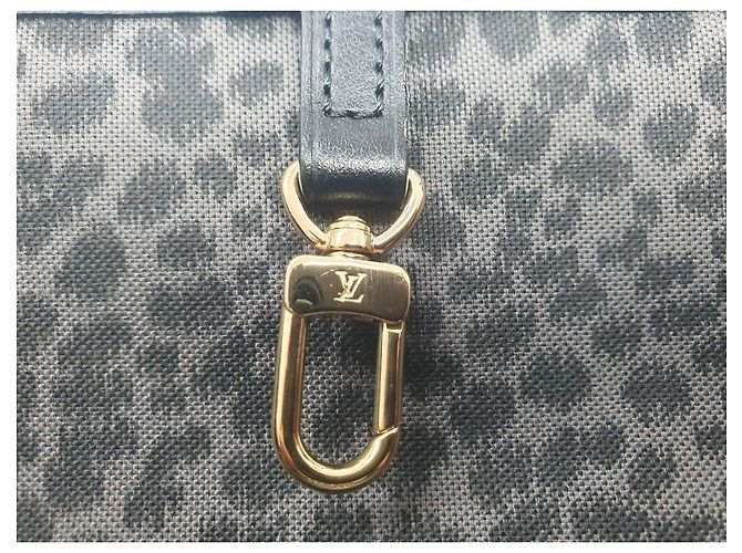 Louis Vuitton Neverfull MM Shopper in pelle Nero Rosa Stampa leopardo - vista 4