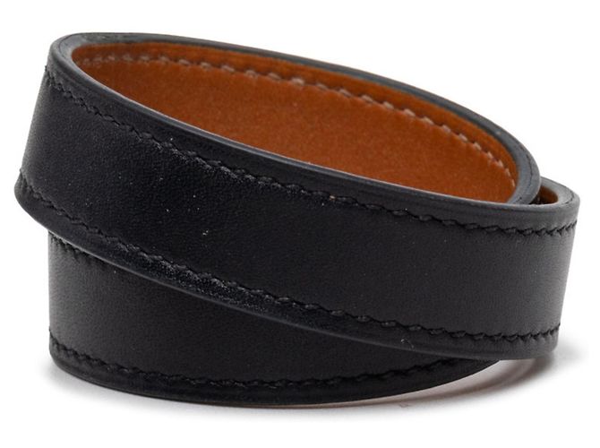 Hermès Bracciale Hermes Drag Double Tour Nero - vista 3