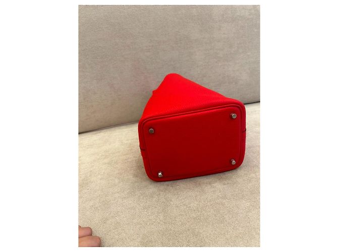 Hermès Picotin Lock 18 Borsa in pelle Taurillon Clémence Rouge de Cœur Rosso - vista 4