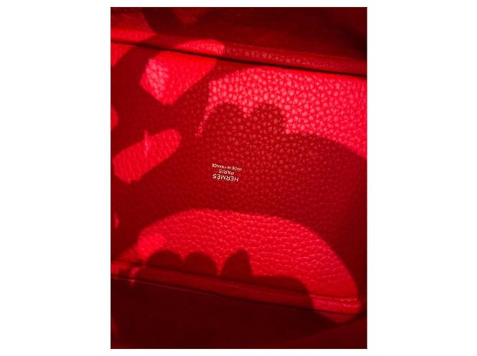 Hermès Picotin Lock 18 Borsa in pelle Taurillon Clémence Rouge de Cœur Rosso - vista 8