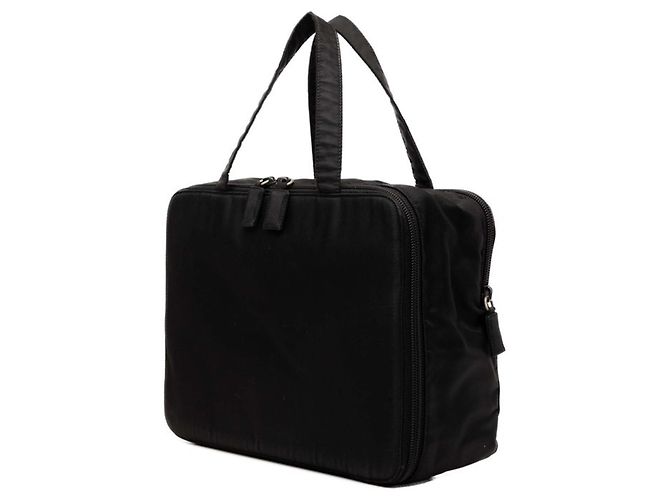Prada Handtasche mit Triangle-Logo-Plakette Schwarz - Ansicht 2