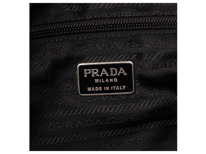 Prada Handtasche mit Triangle-Logo-Plakette Schwarz - Ansicht 5
