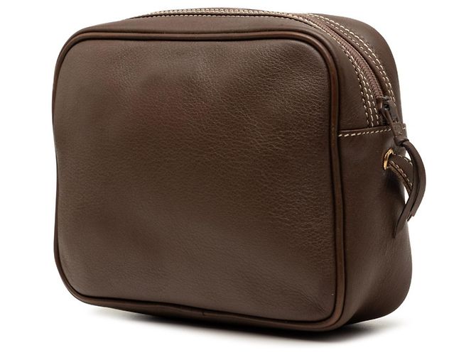 Borsa a tracolla a spalla in pelle marrone Christian Dior - vista 2