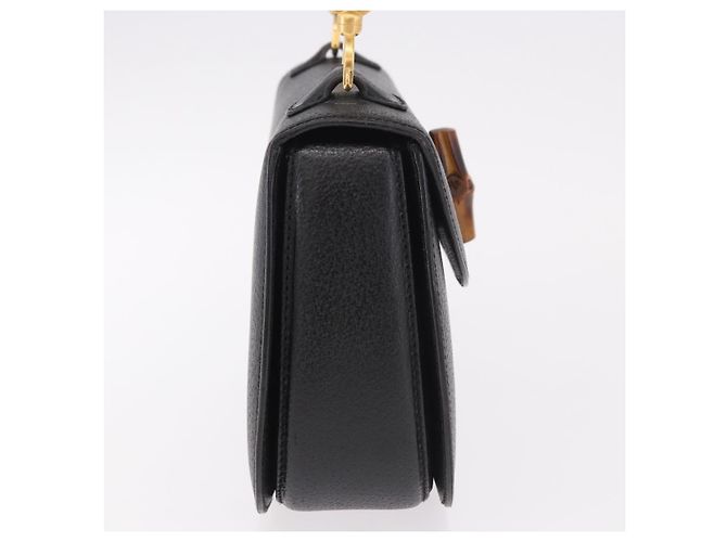 Gucci Bamboo 1947 Top Handle Leather Small Nero - vista 4