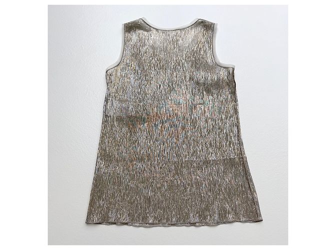 Dolce & Gabbana Metallic Silk Blend Lamé Tank Top – Glam Y2K Metallisch - Ansicht 5