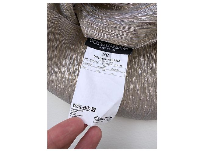 Dolce & Gabbana Metallic Silk Blend Lamé Tank Top – Glam Y2K Metallisch - Ansicht 7