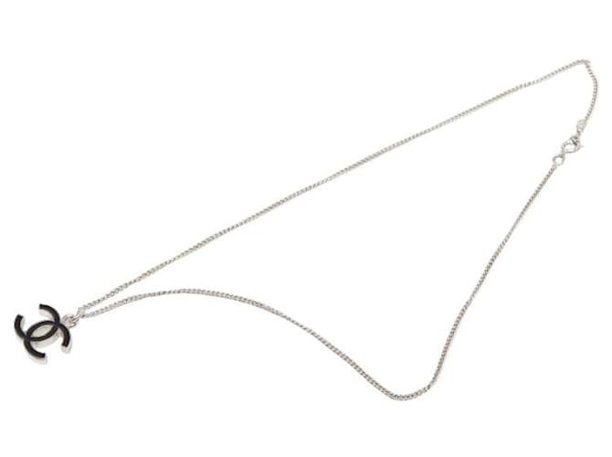 Collar Chanel Coco Mark Negro Plata - vista 4