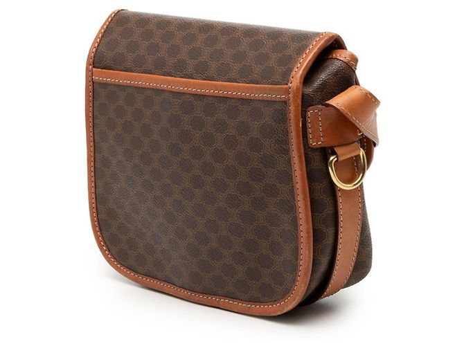 Céline Borsa a tracolla in pelle marrone Celine Macadam - vista 2