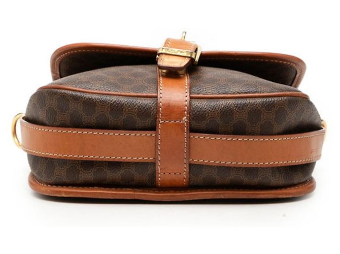 Céline Borsa a tracolla in pelle marrone Celine Macadam - vista 3
