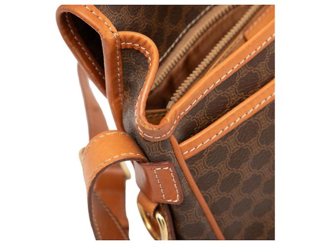 Céline Borsa a tracolla in pelle marrone Celine Macadam - vista 4