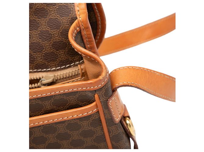 Céline Borsa a tracolla in pelle marrone Celine Macadam - vista 5