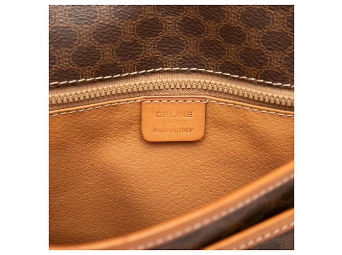 Céline Borsa a tracolla in pelle marrone Celine Macadam - vista 8