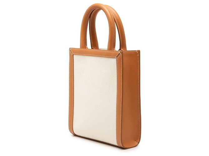 Céline Celine Vertical Cabas Handtasche Braun Weiß - Ansicht 2