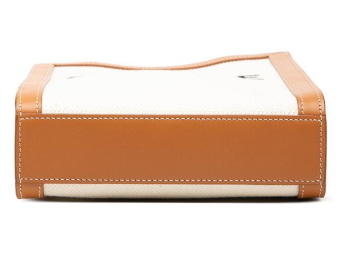 Céline Celine Vertical Cabas Handtasche Braun Weiß - Ansicht 3