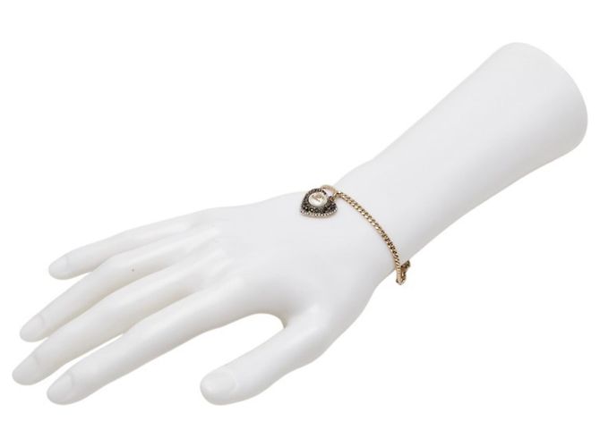 Bracciale Charm Chanel Coco Mark Motivo Cuore Nero D'oro - vista 7