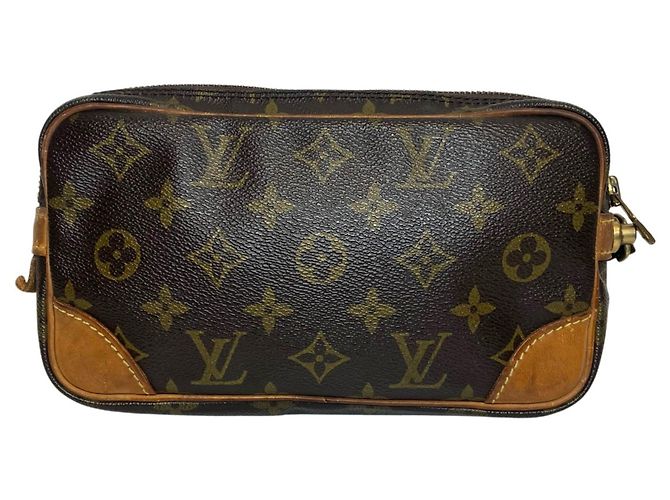 Clutch Louis Vuitton Marly Dragonne PM Marrone Monogramma - vista 2