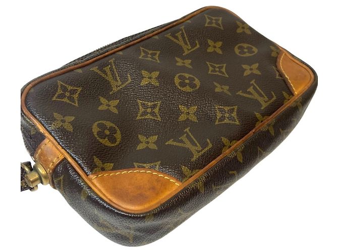 Clutch Louis Vuitton Marly Dragonne PM Marrone Monogramma - vista 7