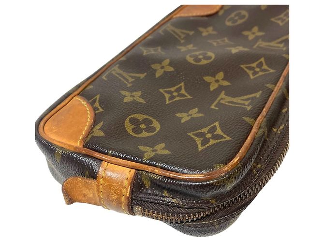 Clutch Louis Vuitton Marly Dragonne PM Marrone Monogramma - vista 8