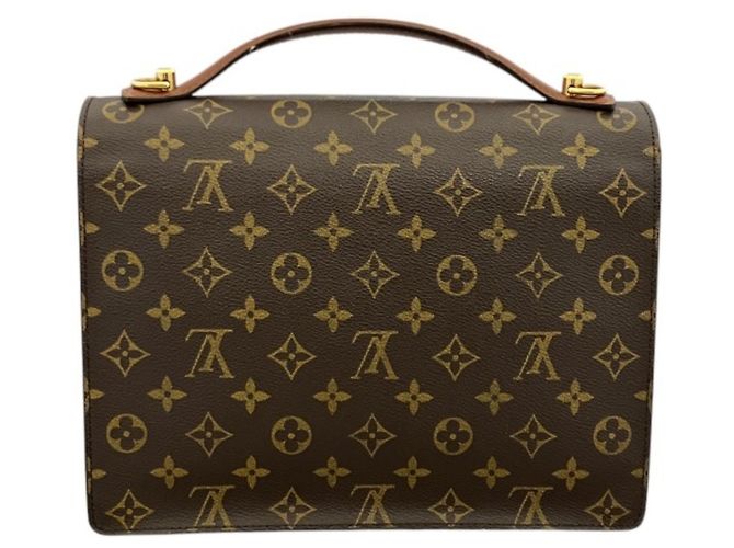 Borsa Louis Vuitton Monceau 28 in tela Monogram marrone - vista 2