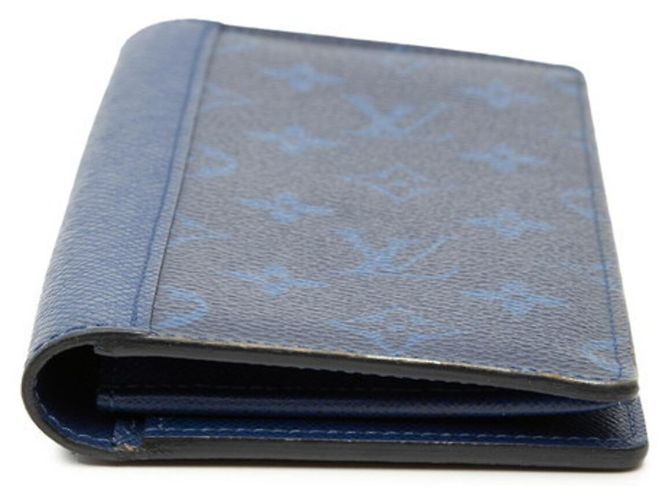 Portafoglio lungo pieghevole Louis Vuitton Monogram Brazza Blu - vista 3
