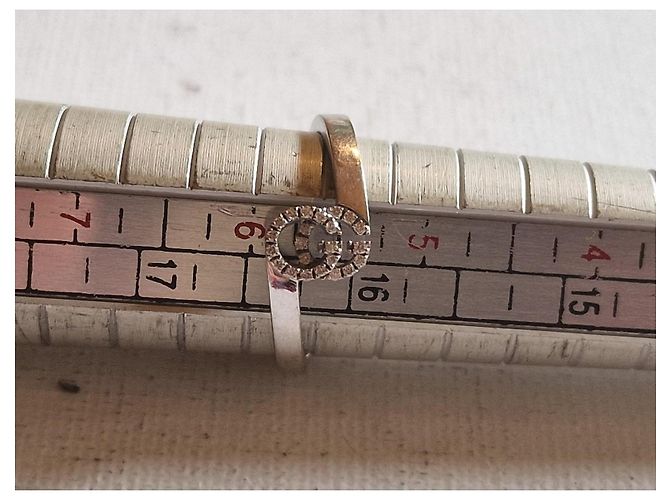 Anello Gucci Running in oro bianco e diamanti - vista 4