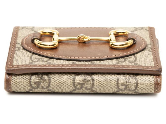 Cartera tríptico Gucci GG Supreme Horsebit Castaño - vista 3