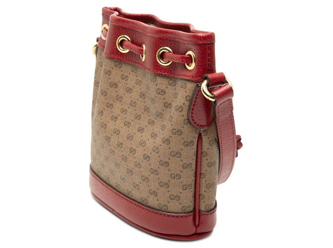 Bolso Bucket Mini GG Supreme Gucci x Doraemon Castaño Roja - vista 2