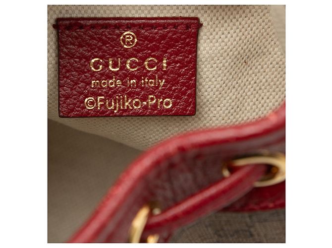 Bolso Bucket Mini GG Supreme Gucci x Doraemon Castaño Roja - vista 5