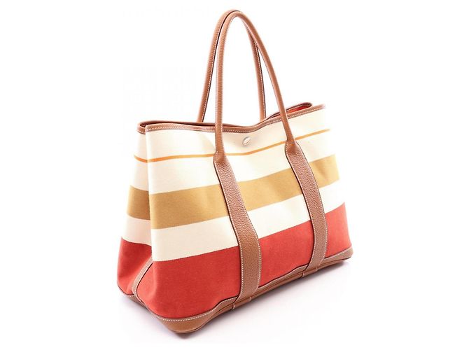 Hermès Borsa Tote Hermes Garden Party PM Marrone Multicolore Crudo - vista 2