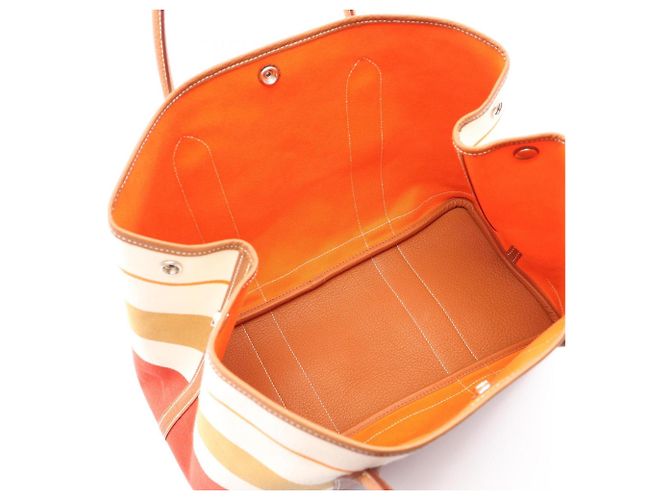 Hermès Borsa Tote Hermes Garden Party PM Marrone Multicolore Crudo - vista 3
