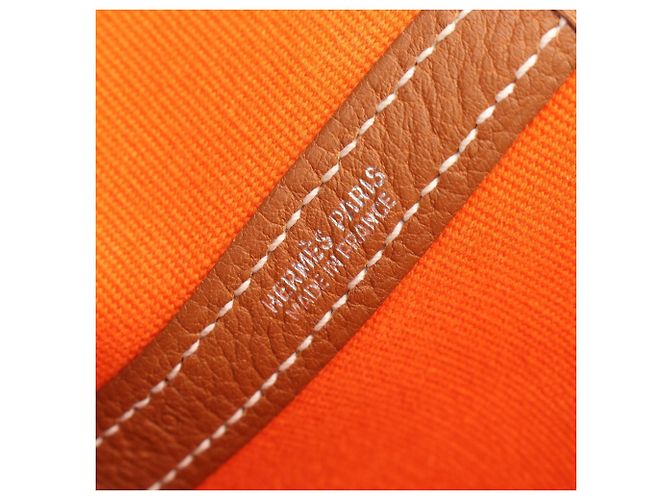 Hermès Borsa Tote Hermes Garden Party PM Marrone Multicolore Crudo - vista 4