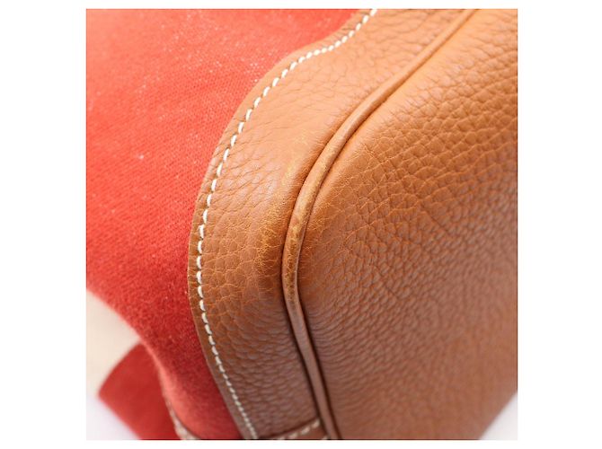 Hermès Borsa Tote Hermes Garden Party PM Marrone Multicolore Crudo - vista 7