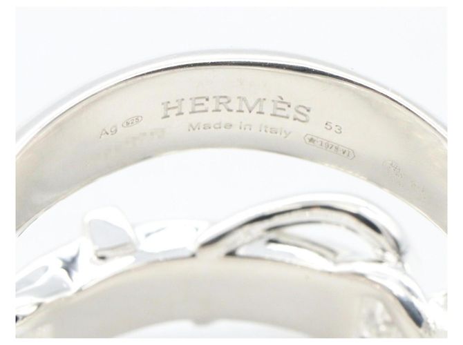 Hermès Hermes Boucles Sellier Inflexible Silver Band Ring Silber - Ansicht 4
