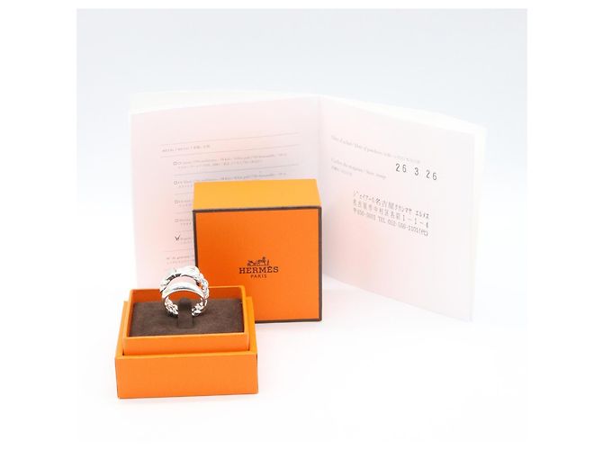 Hermès Hermes Boucles Sellier Inflexible Silver Band Ring Silber - Ansicht 7