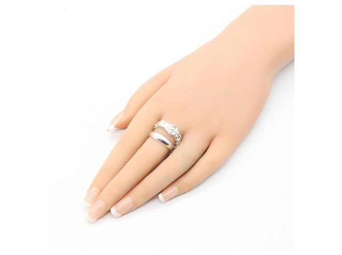 Hermès Hermes Boucles Sellier Inflexible Silver Band Ring Silber - Ansicht 8