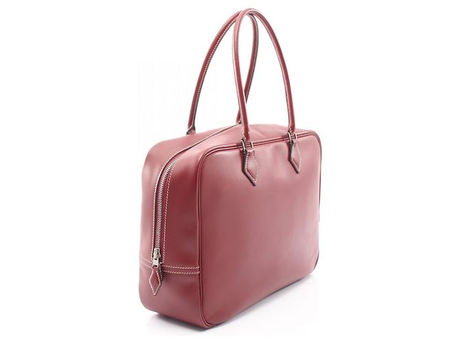 Hermès Hermes Plume 32 Handtasche Rot Bordeaux - Ansicht 2