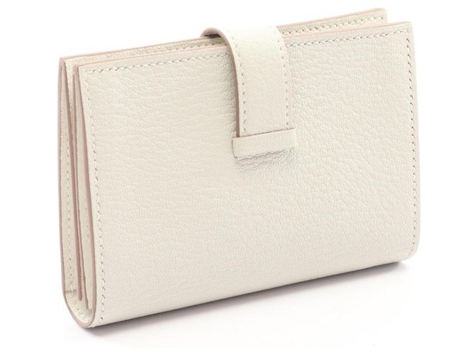 Tarjetero Hermès Bearn en piel de chevre blanco - vista 2