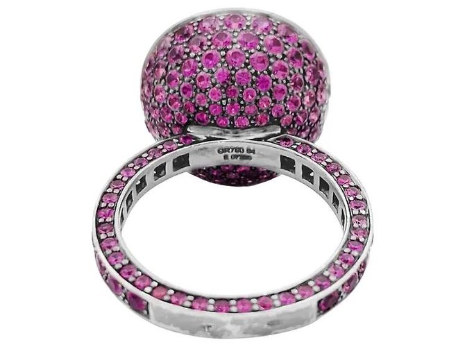 Anello Boucheron, "Liz" or noirci, tormaline e zaffiri rosa. - vista 4