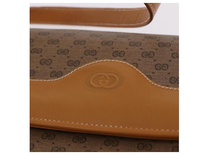 Borsa a Spalla GUCCI Micro GG Supreme PVC Beige Oro 004 256 0024 Auth ep14744 D'oro - vista 14